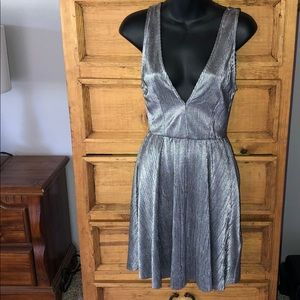 Metallic silver dress NWT